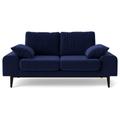Swoon Tulum Velvet 2 Seater Sofa - Ink Blue