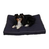 Indoor Outdoor Jamison Faux Gusset Dog Bed, 36" L X 27" W X 4" H, Blue, Small
