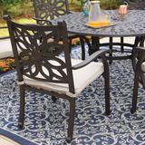 7-Piece Cast Aluminum Patio Dining Set with Round Dining Table & 6 Cast Aluminum Patio Chairs