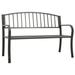 vidaXL Patio Bench Steel Garden Outdoor Seat & Backrest Furniture Black/Gray - 47.2" x 20.1" x 31.9"