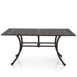 Patio Outdoor Cast Aluminium Dining Table with Umbrella Hole