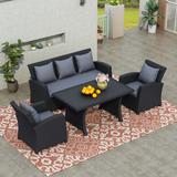 Outdoor Patio Furniture Set 4-Piece Conversation Set