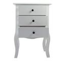 European Bedside Table-Three Pumps White