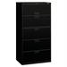 HON HON585LP 5 Drawer Lateral File with Lock - Black - 36 in.