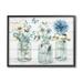 Blue Country Jar Bouquets Botanical & Floral Graphic Art Black Framed Art Print Wall Art