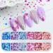 12 Grids/Box Cute Glitter Nail Art Sequins Mixed Nail Art DIY Nail Decoration for Finger Decoration Home Nail DIY