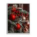 Hanging Red Ornaments Christmas Tree Holiday Photograph Gray Framed Art Print Wall Art