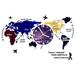 Large Decorative Wall Clock Sticker Frameless World Map Wall Clock with Silent Movement Modern DIY Decoration for Home