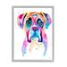 Boxer Dog Vivid Watercolor Style Animals & Insects Graphic Art Gray Framed Art Print Wall Art