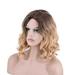 DOPI Natural Curly Synthetic Wig Sexy Women Short Yellow Wave Wavy Wigs