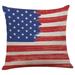 NIUREDLTD Vintage American Flag Pillow Cases Cotton Linen Sofa Cushion Cover Home Decor D