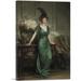 ARTCANVAS Mrs Ernest Guinness Wearing An Emerald Dress And Feather 1912 Canvas Art Print by Frank Dicksee - Size: 18 x 12 (1.50 Deep)