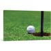 ARTCANVAS Golf Ball and Hole Canvas Art Print - Size: 18 x 12 (0.75 Deep)