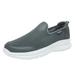 zuwimk Men s Fashion Sneakers Mens Slip on Loafers Walking Tennis Shoes Laceless Running Blade Sneakers Gray