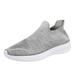 zuwimk Sneakers For Men Men Slip On Sneakers Non Slip Lightweight Breathable Mesh for Indoor Outdoor Gym Travel Work Casual Tennis Running Shoes Gray