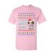 Tee Hunt Feliz Navi Dog Ugly Sweater T-Shirt Christmas Xmas Pet Paws Pup Mens Shirt Light Pink Large