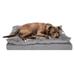 FurHaven Pet Products Minky Faux Fur & Suede Pillow-Top Orthopedic Pet Bed for Dogs & Cats - Titanium Gray Large