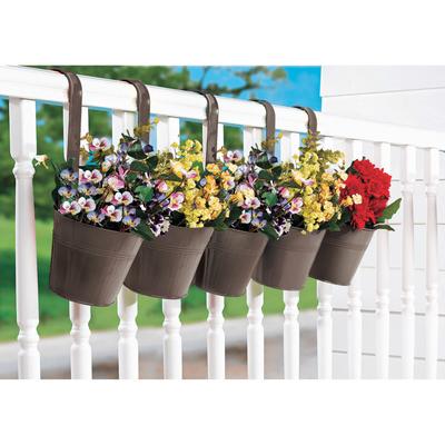 Hanging Planters, Set of 5 by BrylaneHome in Bronz...