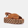 Coach Shoes | Coach Suede Flatform Wedge Sandals | Color: Brown/Cream | Size: 6