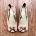 Coach Shoes | Coach Leather Lexi Pink Ballet Flats Silver Embellished Bow Women Ballerina Shoe | Color: Pink | Size: 7