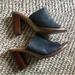 J. Crew Shoes | J. Crew Navy Leather, Slide Heeled Sandals, Block Heel A Wardrobe Must Have 9 | Color: Blue/Tan | Size: 9