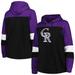 Women's Black Colorado Rockies Plus Size Colorblock Pullover Hoodie