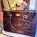 Michael Kors Bags | Michael Kors Brown Leather Croc Kellen Shoulder Bag Handbag $400 | Color: Brown/Gold | Size: 12x9x5