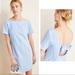 Anthropologie Dresses | Anthropologie Linen Back Bow Baby Blue Dress Sz 6 | Color: Blue/White | Size: 6