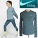Nike Tops | Nike Long Sleeve Pullover Crewneck Athletic Shirt Dri Fit Performance Aqua Blue | Color: Blue/Green | Size: Xl