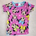 Disney Shirts & Tops | Disney Girl's Toddler 4t Minnie Mouse T Shirt Tee Pink Turquoise Yellow Green | Color: Blue/Pink | Size: 4tg