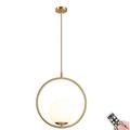 KEFA Modern Not Hardwired Battery Operated Glass Globe Pendant Light Fixtures，Industrial Style Kitchen Island Lighting with White Shade, Wireless Hanging Pendant Light for Living Room Restaurant Bar