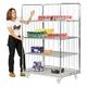 Roll Pallet Stock Cage Trolley, 3 Sided Jumbo Modular Supermarket Delivery Transport Container on Wheels (3 Shelf)