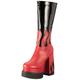 LAMODA Women's Show Off Mid Calf Boot, Black Patent Red Flame, 6 UK