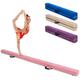 GYMAX 7FT/2.1M Folding Gymnastics Balance Beam, Professional Training Beam with Carry Handles, Solid Wood Base and Anti-slip Bottom, Floor Gymnastics Equipment for Home Gym Exercise (Pink)