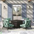 Crosley Kaplan 5Pc Outdoor Conversation Set W/Fire Table, Polyester | Wayfair KO60035BZ-MI