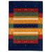 Blue/Navy 168 x 120 x 0.5 in Area Rug - EORC Rectangle Striped Handmade Hand-Knotted Area Rug in Navy/Red/Mustard | Wayfair KCL27791NV10X14