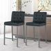 Latitude Run® Modern & Elegant Bar Chairs w/ Metal Legs & Footrest Upholstered//Faux leather in Gray/Black | 35.82 H x 14.95 W x 17.73 D in | Wayfair