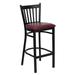 Latitude Run® 29.25" Bar Stool Upholste/Leather/Metal in Red | 42 H x 16.75 W x 18.75 D in | Wayfair LTDR7691 41034736