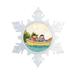 The Holiday Aisle® Personalized Friendly Folks Cartoon Snowflake Rowboat Christmas Holiday Shaped Ornament Plastic in Blue/Brown | Wayfair