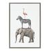 Isabelle & Max™ 'Stacked Safari Animals' by Amy Peterson - Floater Frame Graphic Art Print on Canvas in Gray/Green | 24 H x 18 W x 1.63 D in | Wayfair