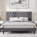 Mercury Row® Low Profile Linen or Faux Leather Upholstered Bed Linen in Gray | 49.2 H x 81.5 W x 81.9 D in | Wayfair