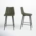 AllModern Finnigan Counter & Bar Stool Upholstered/Metal in Gray/Green/White | 37 H x 17.7 W x 20 D in | Wayfair 7FD11DA4E6D349E49579BBF025E76BC3