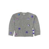Cat & Jack Pullover Sweater: Gray Polka Dots Tops - Kids Girl's Size 14