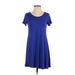 Acting Pro Casual Dress - A-Line: Blue Solid Dresses - Women's Size Small