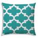 East Urban Home 20" X 20" Turquoise & White Blown Seam Quatrefoil Throw Indoor Outdoor Pillow /Polyfill blend | 20 H x 20 W x 6 D in | Wayfair