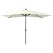 Arlmont & Co. Outdoor Umbrella Parasol w/ Solar LEDs Tilting Patio Sunshade Shelter Metal in Brown | 97.2 H x 78.7 W x 118.1 D in | Wayfair