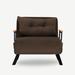 Convertible Chair - East Urban Home Aakira 47.24" W Tufted Convertible Chair Polyester/Metal in Brown | 23.62 H x 47.24 W x 19.69 D in | Wayfair