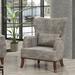 Wingback Chair - East Urban Home Bharti 30.71" W Tufted Wingback Chair, Wood in Gray | 37.8 H x 30.71 W x 31.5 D in | Wayfair