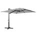 Arlmont & Co. Nahamas 10' Square Lighted Cantilever Umbrella in Gray | 94.5 H x 120 W x 120 D in | Wayfair A7E9288D2483416DBCEA186848E0F137