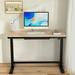 Inbox Zero Koyno Height Adjustable Standing Desk w/ Built in Outlets Wood/Glass in Brown | 45.2 W x 23.6 D in | Wayfair